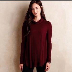 NWT Anthropologie Deletta Burgundy Turtleneck
